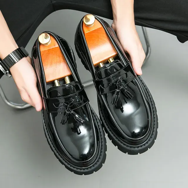 Men's Thick-Sole Leather Shoes – view 5