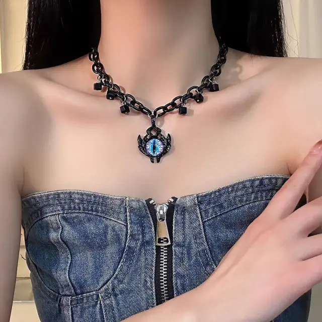 Cuban Chain Star & Moon Pendant Necklace