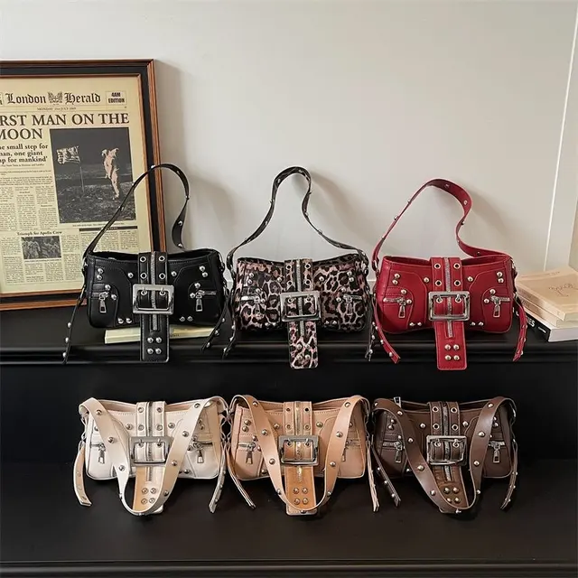 Punk Studded Buckle Shoulder Bag