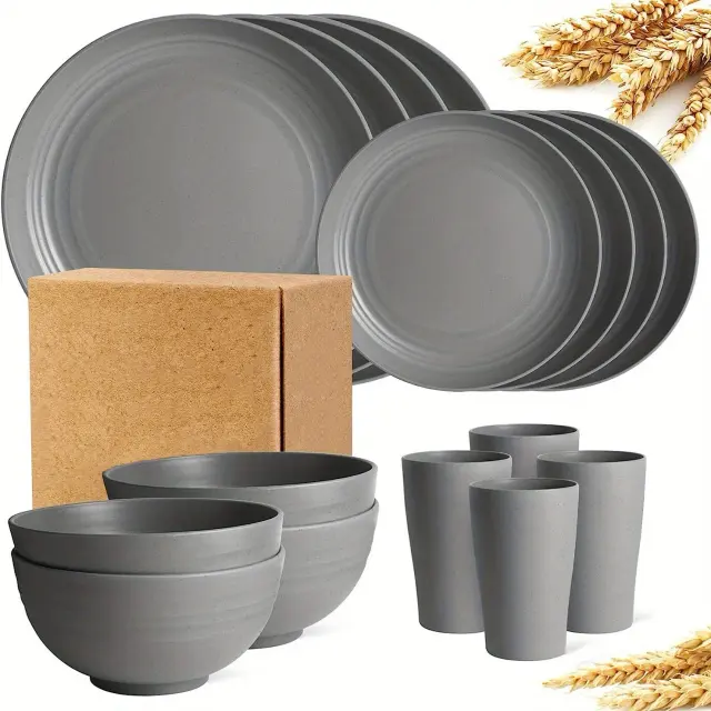 16-Piece Wheat Straw Dinnerware Set (Service for 4) – view 2