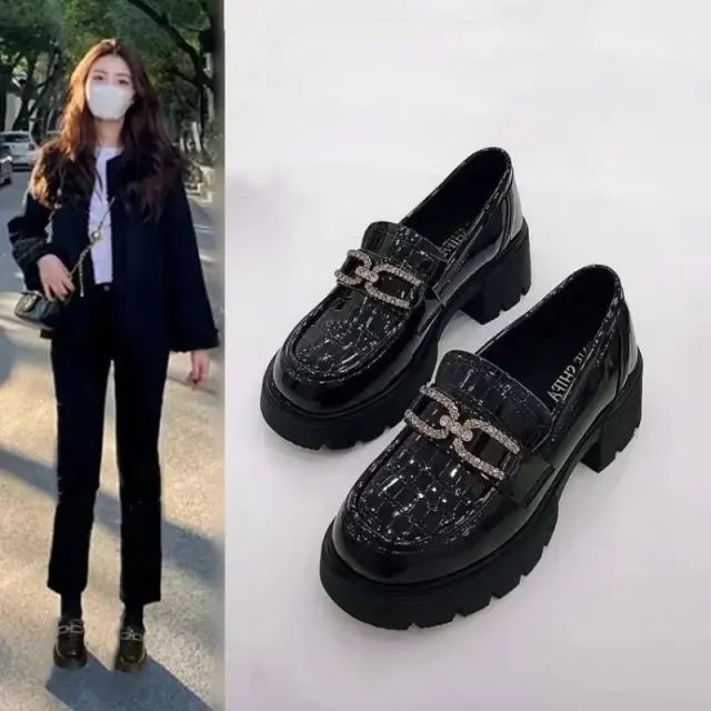 Women's British-Style Black Loafers – view 6