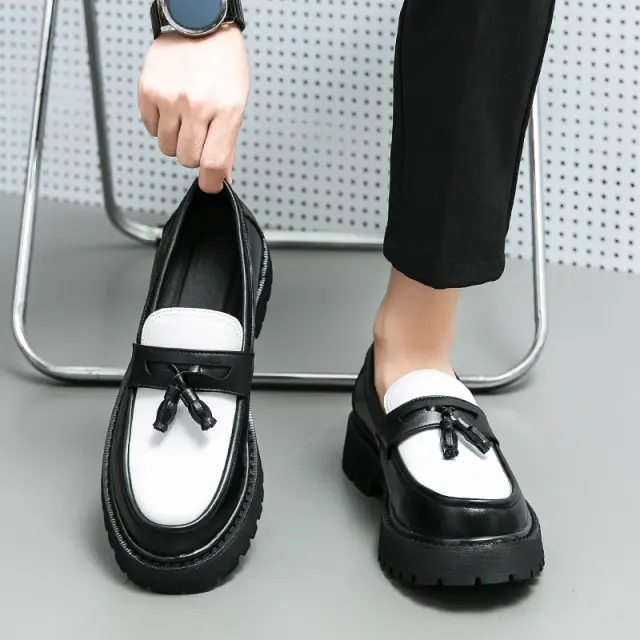 Men's Thick-Sole Leather Shoes