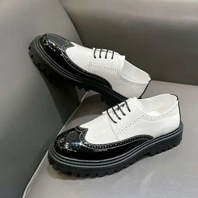 Men's High-Top Pointed Leather Dress Shoes – view 3