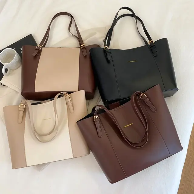 Vintage Leather-Look Large Tote