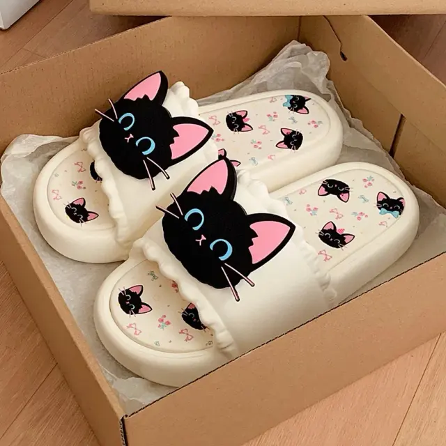 Cute Cat Thick-Sole Slides – view 3