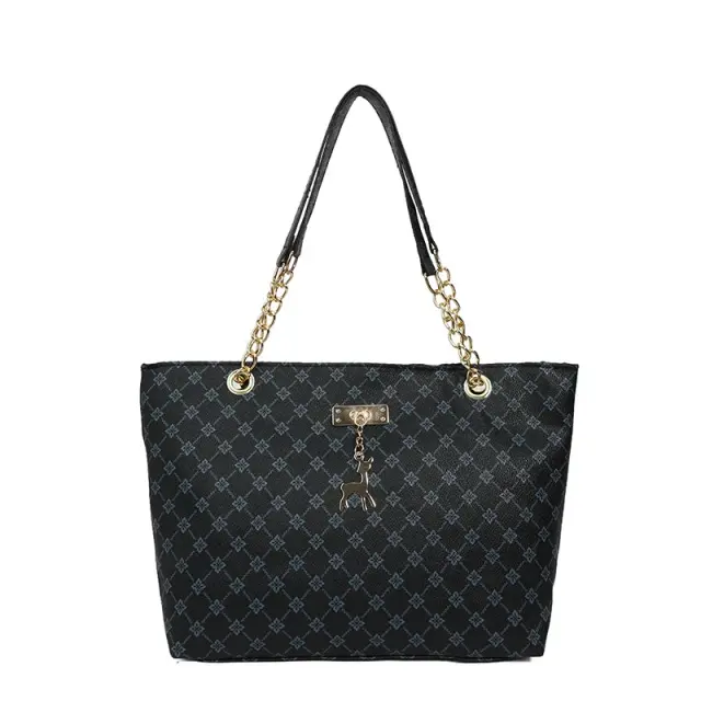 Retro Letter-Print Large Tote Bag – view 5