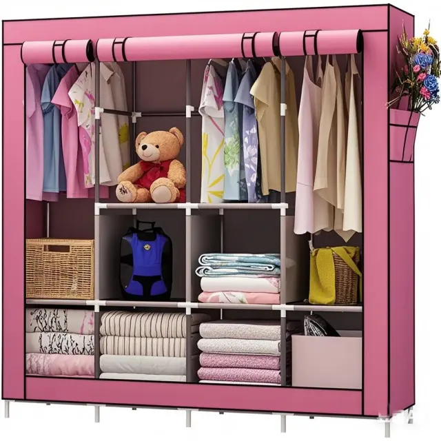 Folding Fabric Portable Wardrobe – Large – view 2