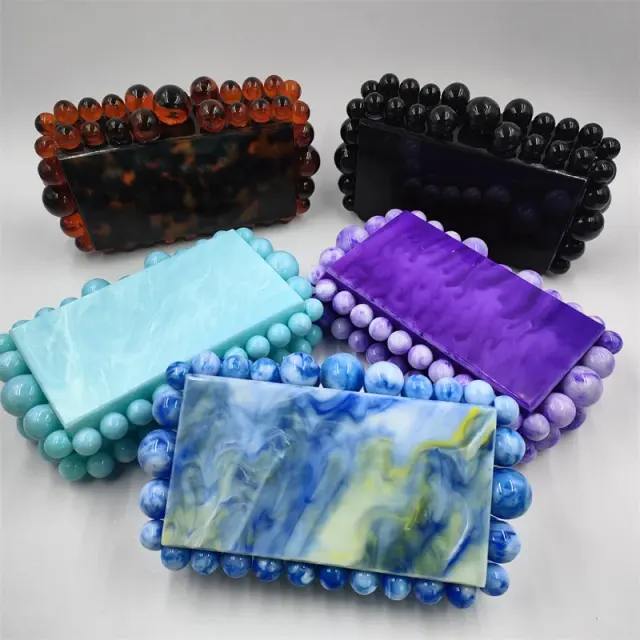 Marbled Acrylic Clutch Purse