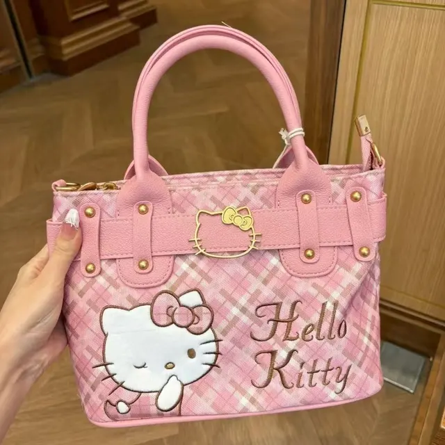 Hello Kitty Pink Plaid Embroidered Handbag – view 2