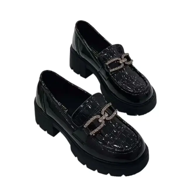 Women's British-Style Black Loafers