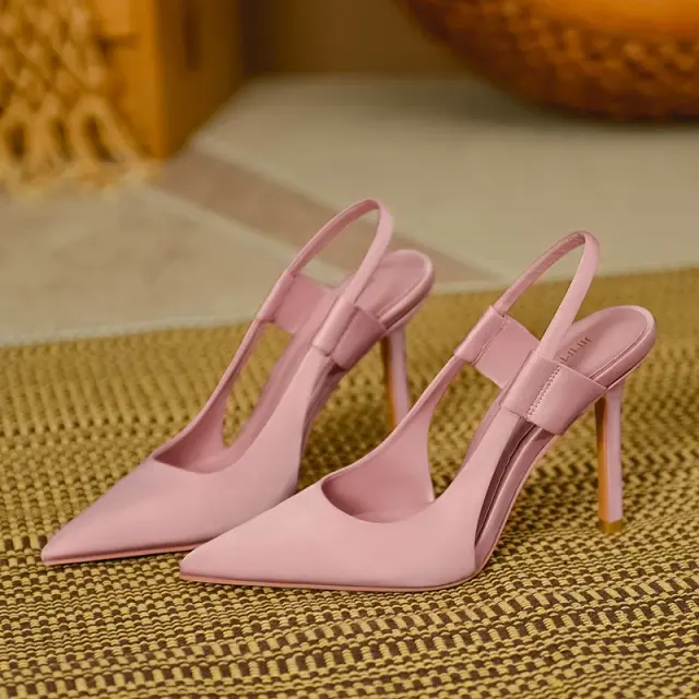 Slip-On Slingback High-Heel Sandals
