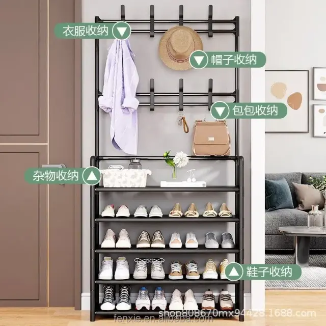 Shoe Rack With Hanging Coat Rack – view 6