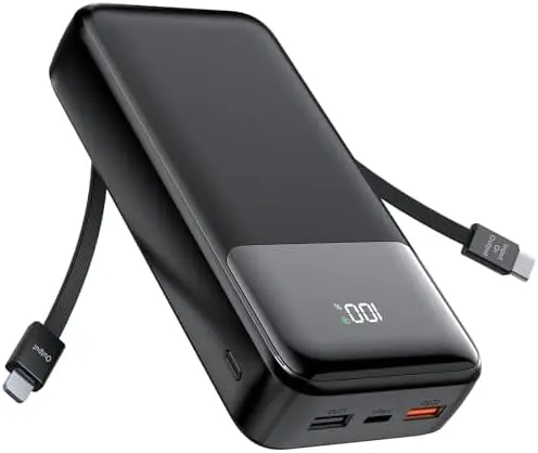 50000mAh 22.5W Power Bank with Built-in Cables