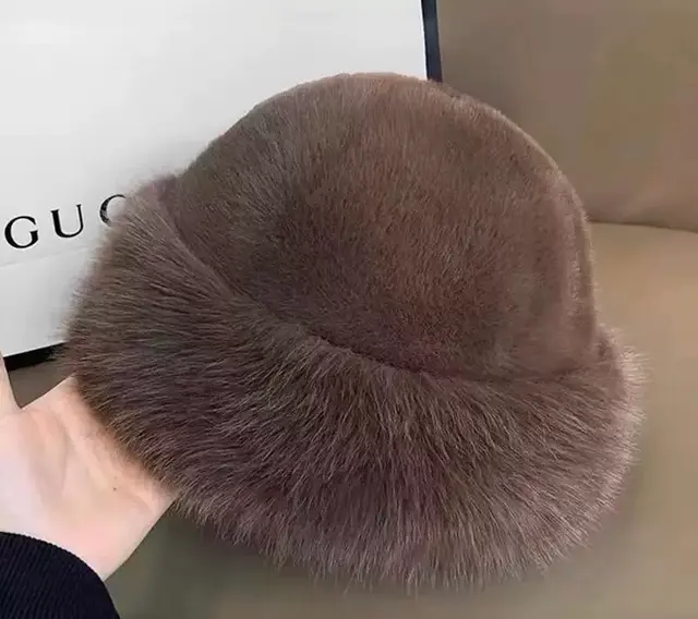 Faux Fur Fluffy Bucket Hat – view 5