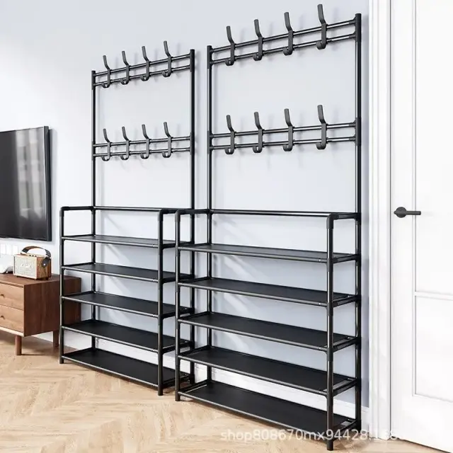 Shoe Rack With Hanging Coat Rack – view 2