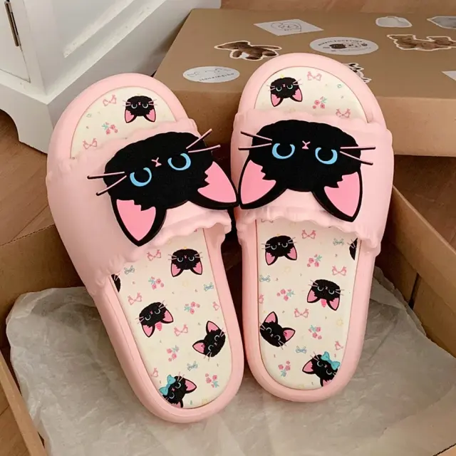 Cute Cat Thick-Sole Slides – view 5
