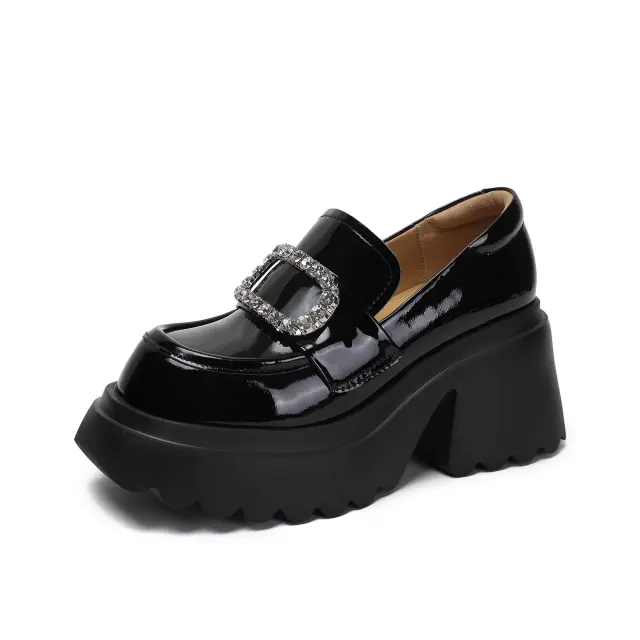 Crystal-Buckle Rhinestone Loafers – view 6