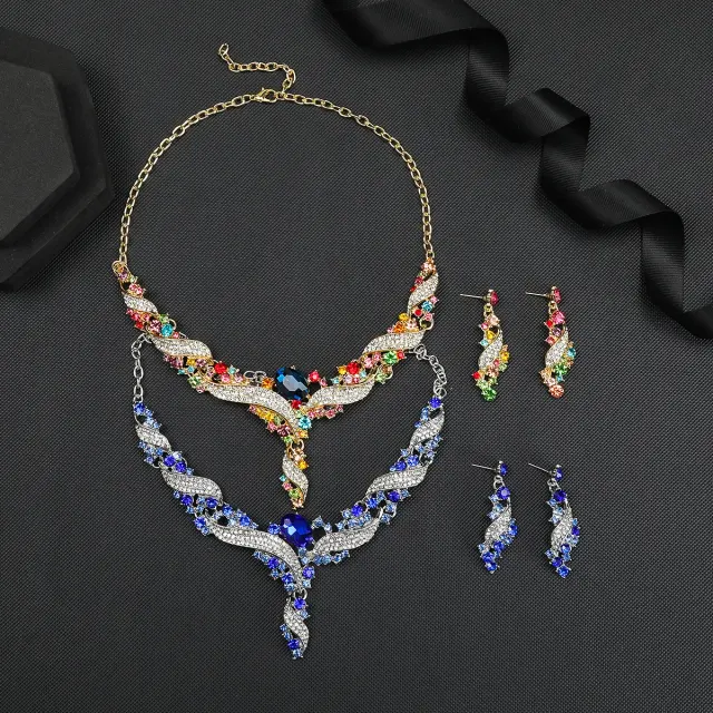 Gold-Plated Bridal Jewellery Set – Necklace & Earrings – view 4