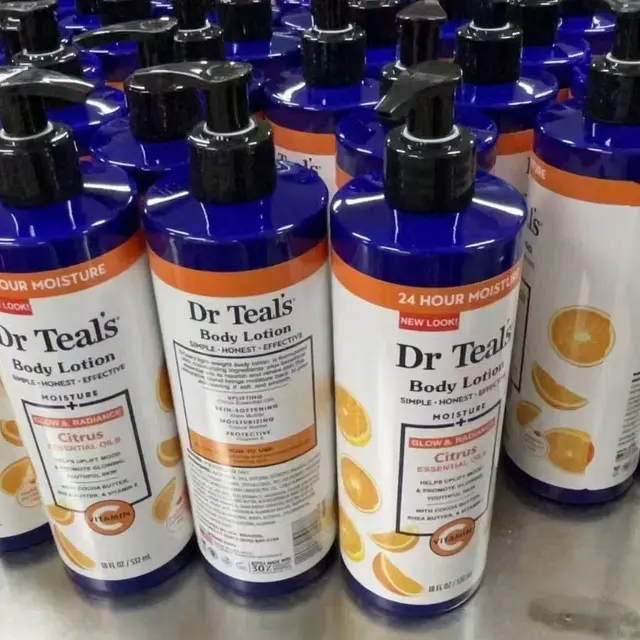 Dr Teal's Glow & Radiance Body Lotion with Citrus Essential Oils – 532ml × 2