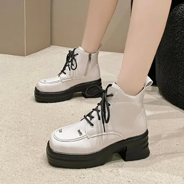 Black Thick-Sole Leather Casual Shoes – view 2