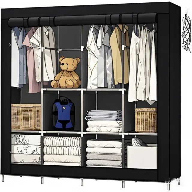 Folding Fabric Portable Wardrobe – Large