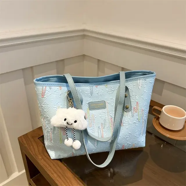 Large Zip Shoulder Tote with Pendant – view 2