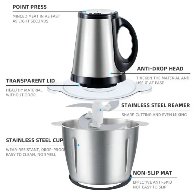 Food Processor Stainless Steel 5L – view 3