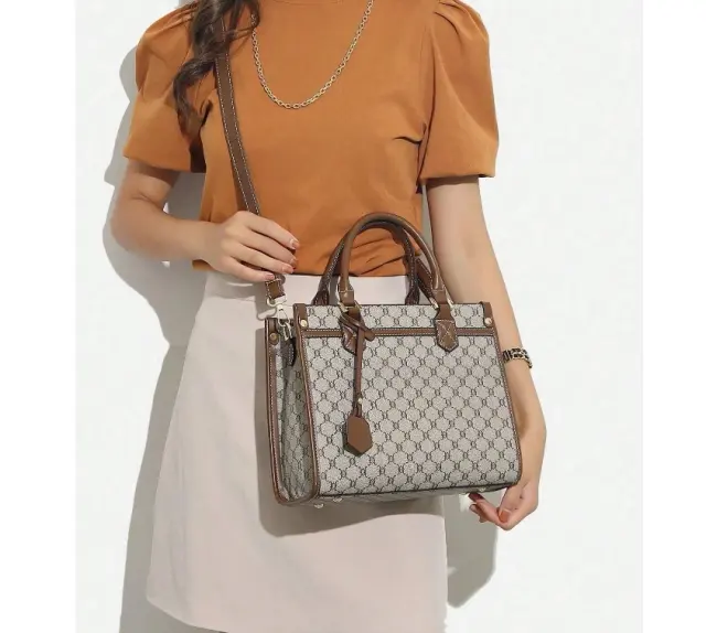 Brown Leather-Style Handbag