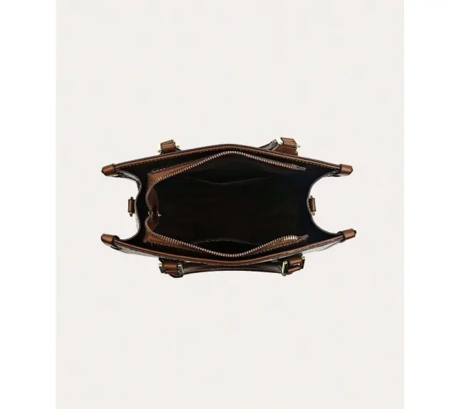 Brown Leather-Style Handbag – view 3