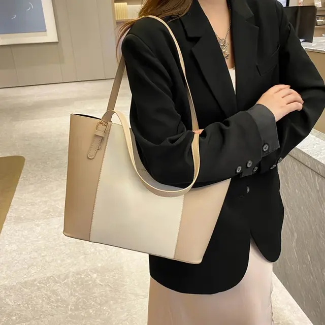 Vintage Leather-Look Large Tote – view 4