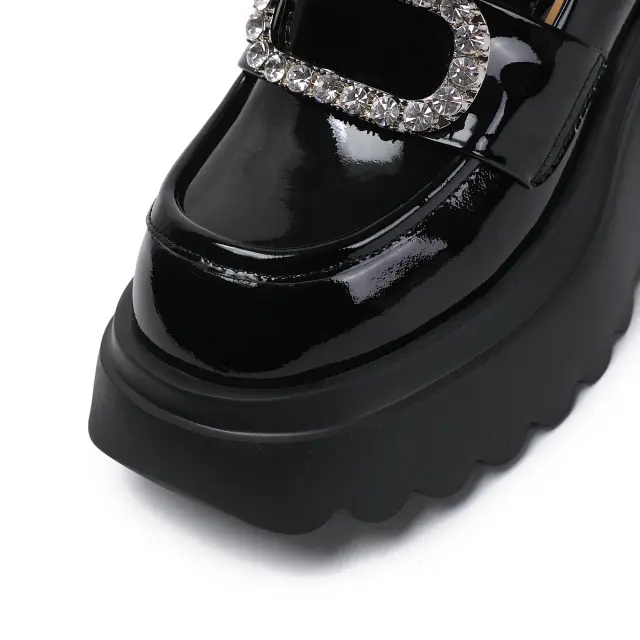 Crystal-Buckle Rhinestone Loafers – view 4