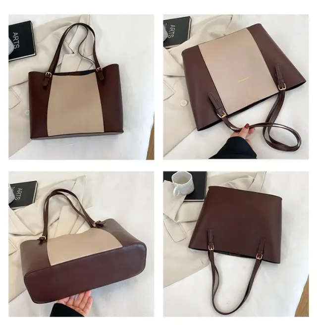 Vintage Leather-Look Large Tote – view 6