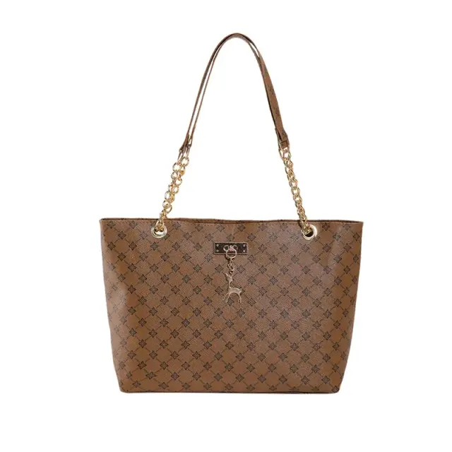 Retro Letter-Print Large Tote Bag – view 6