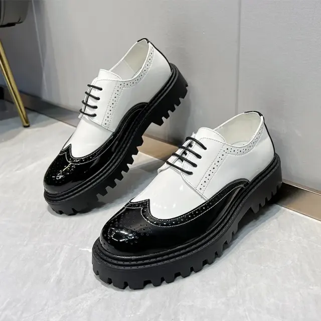 Men's High-Top Pointed Leather Dress Shoes