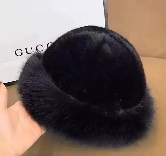 Faux Fur Fluffy Bucket Hat – view 3