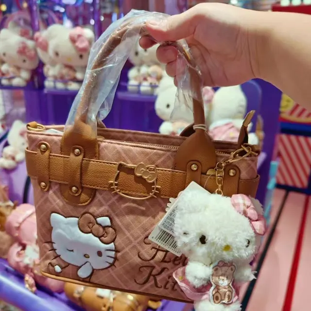 Hello Kitty Pink Plaid Embroidered Handbag – view 3